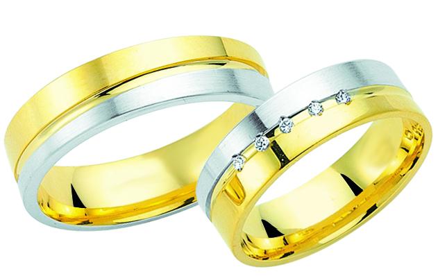 Adam und Eva Collection 6 mm Gelbgold/Weißgold Trauringe GW 8005